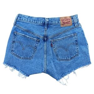 Levi’s Blue Denim Pinstripe Striped Shorts